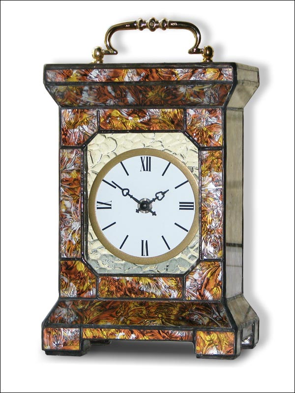 Stained Glass Table Clock, limited edition, Tiffany technique