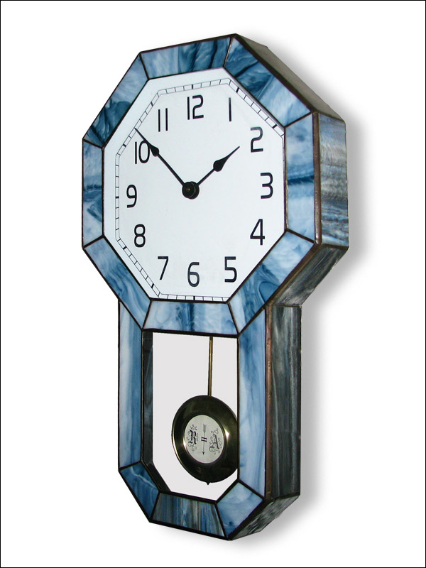 Stained Glass Wall Clock, limited edition, Tiffany technique, model Nr