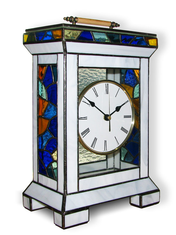 Stained Glass Table Clock, limited edition, Tiffany technique, model Nr